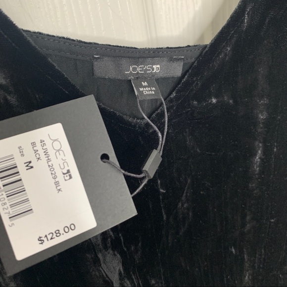 Joe’s Jeans Black Velvet Spaghetti Strap V-Neck Camisole/Tank Top - Picture 4 of 7